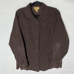 Vintage Cotton Ginny Plus Brown Long Sleeve Button Up Shirt S